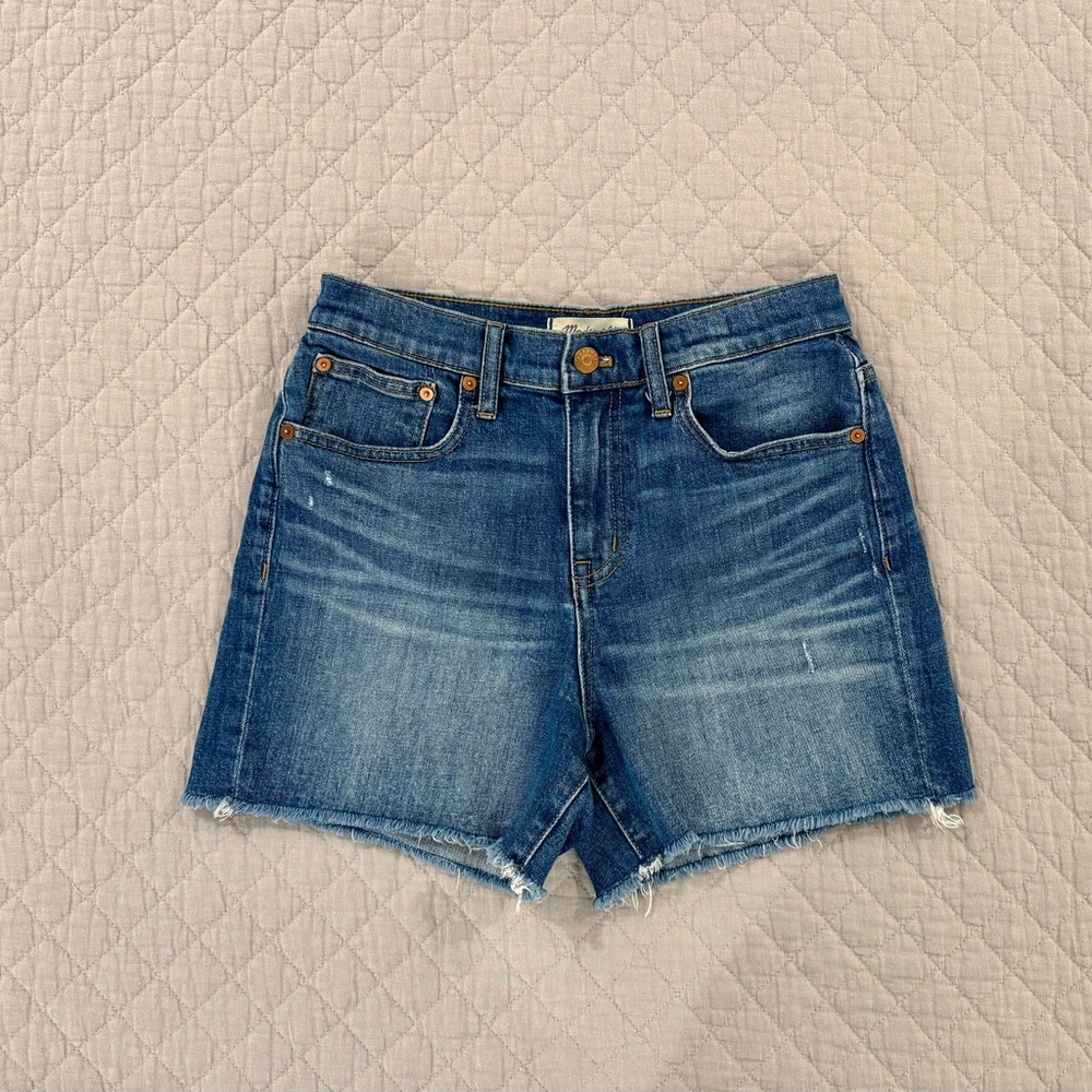 Madewell Blue Jean Shorts Distressed Cut-Off Style
